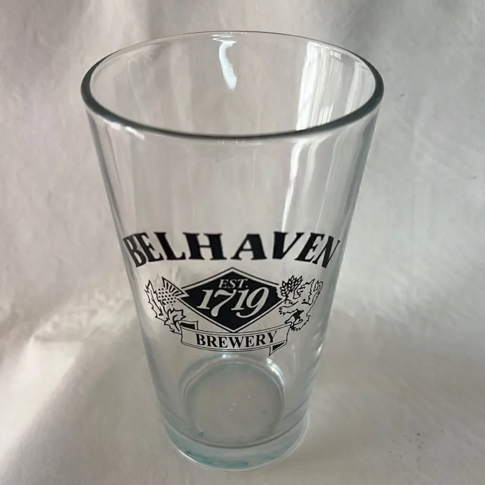 Belhaven Brewery 16 Oz Clear Beer Glass 5 3/4 In Tall 3 1/4 Round Bar Microbrews